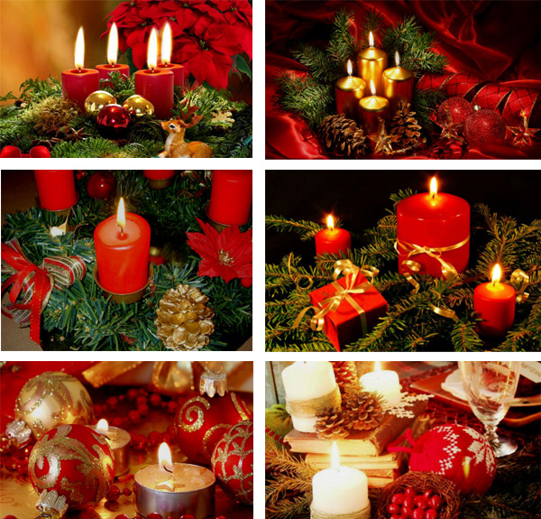 Идеи рождественских декоративных свечей 